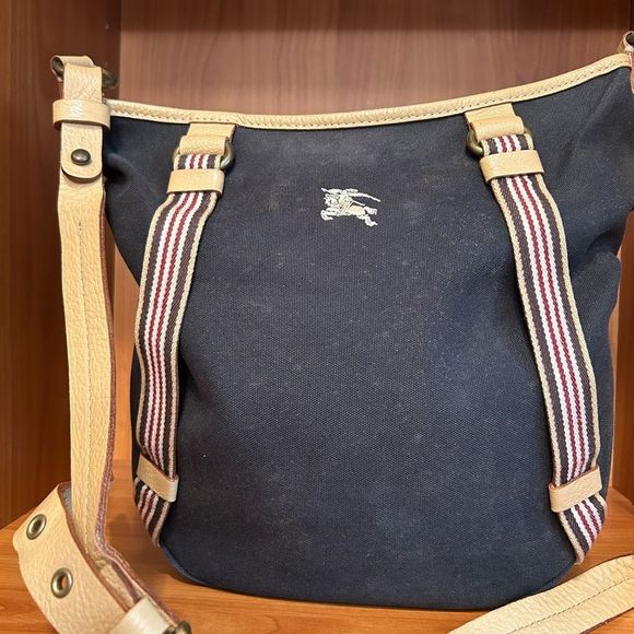 Burberry London Blue Label Messenger Crossbody Canvas Bag - Picture 2 of 11